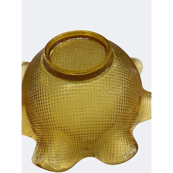 Amber Glass Ruffled Edge Bowl - Picture 4 of 6